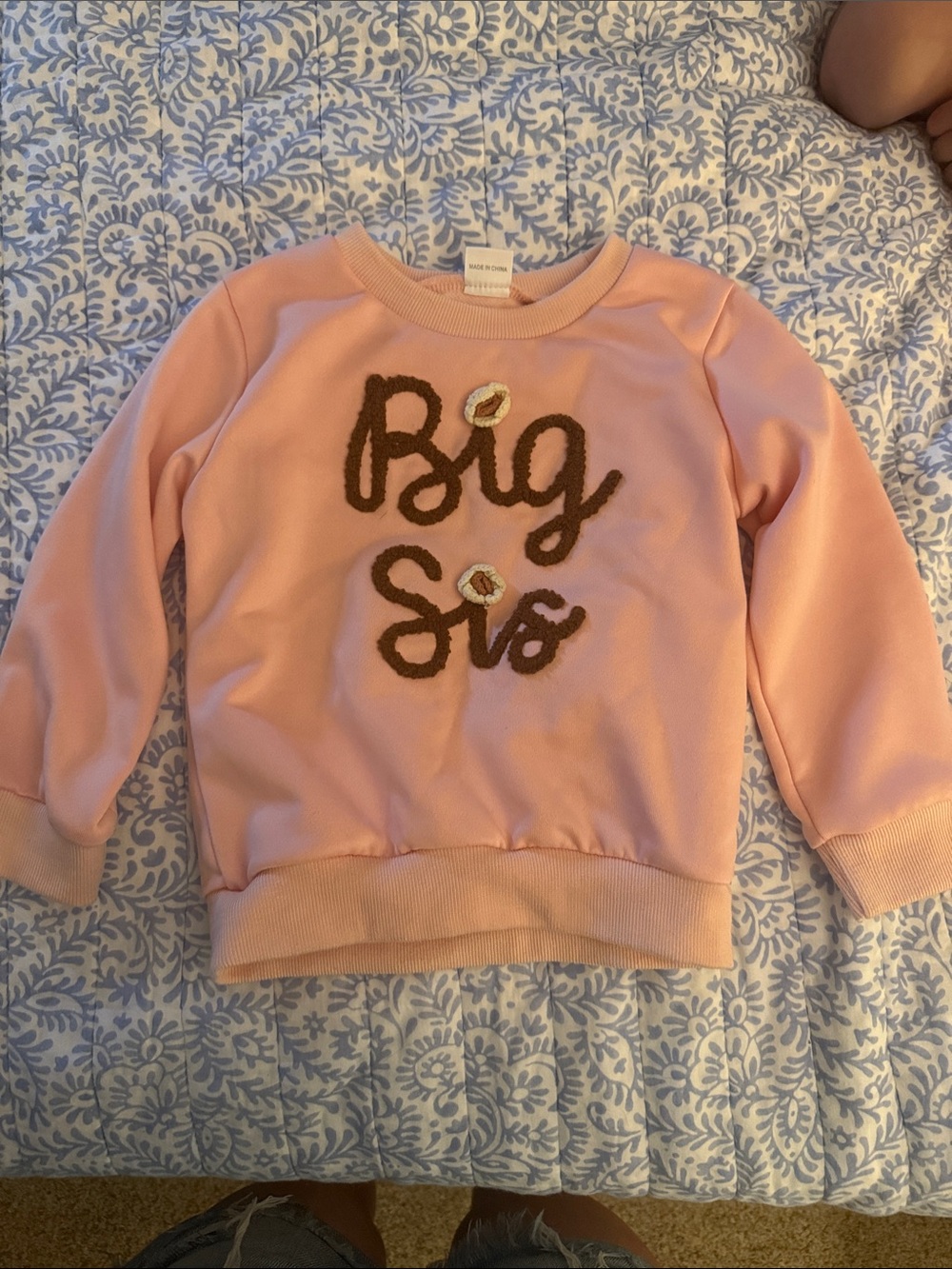 Kids "Big Sis" Pink Sweatshirt